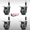 Service Caster 4'' SS Gray Poly Swivel 1'' Expanding Stem Caster Set Total Lock Brake, 4PK SCC-SSEXTTL20S414-PPUB-1-4 - alternate 3